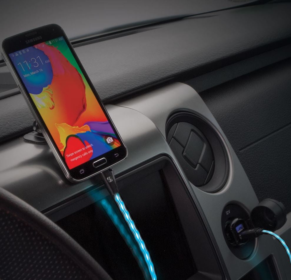 StrikeLine Flo - Charge & Sync Cable w/Flowing Charge LED for Micro USB Devices