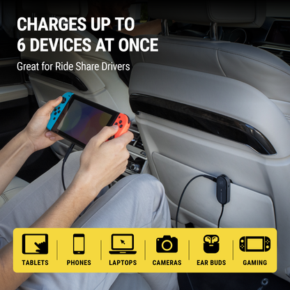 6-Port Travel Car Charging Hub