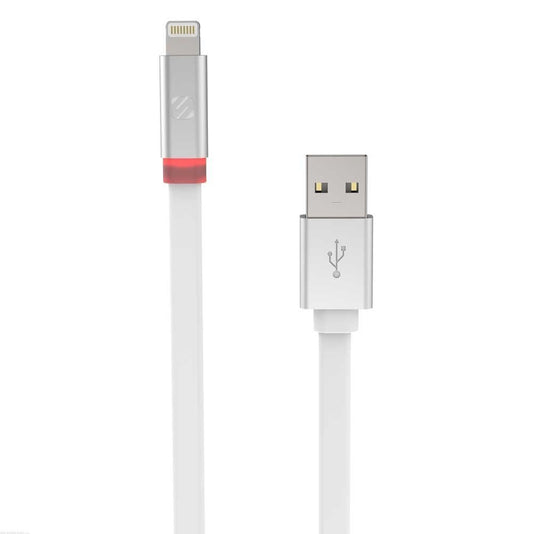 FlatOut LED 0.9m Charge & Sync Cable with LED Indicator for Lightning devices - White