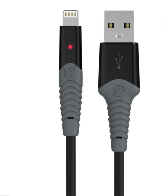 StrikeLine LED 0.9m Rugged Charge & Sync Cable for Lightning Devices - Black