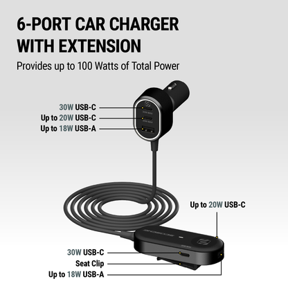 6-Port Travel Car Charging Hub