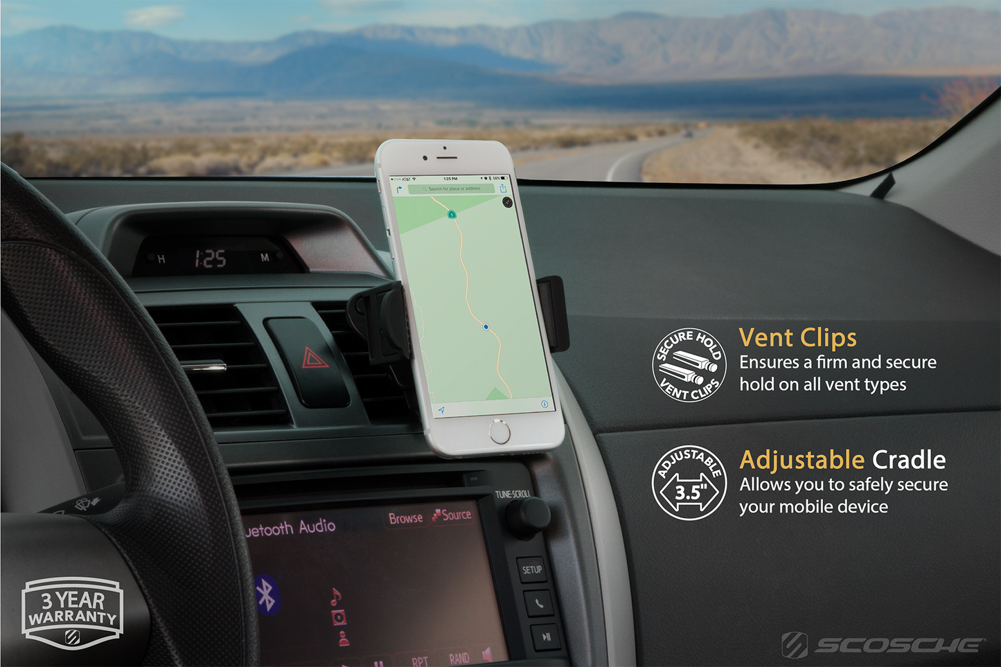 SCOSCHE "VENTMOUNT™UNIVERSAL VENT MOUNT FOR SMARTPHONES"