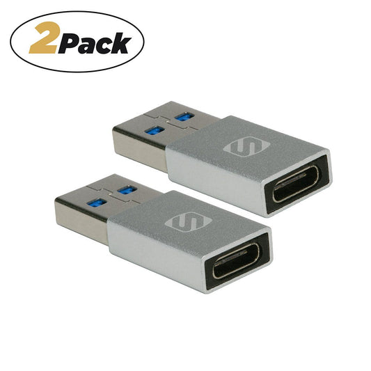 USB-A TO USB-C™ Adapter 2-Pack Silver