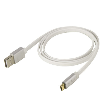 FlatOut LED 0.9m Charge & Sync Cable with LED Indicator for Micro USB devices - White