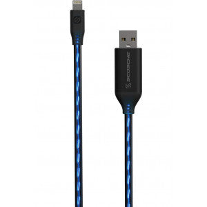 StrikeLine Flo - Charge & Sync Cable w/Flowing Charge LED for Lightning USB Devices